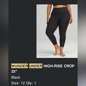 Wunder Under Black 23’ Crop